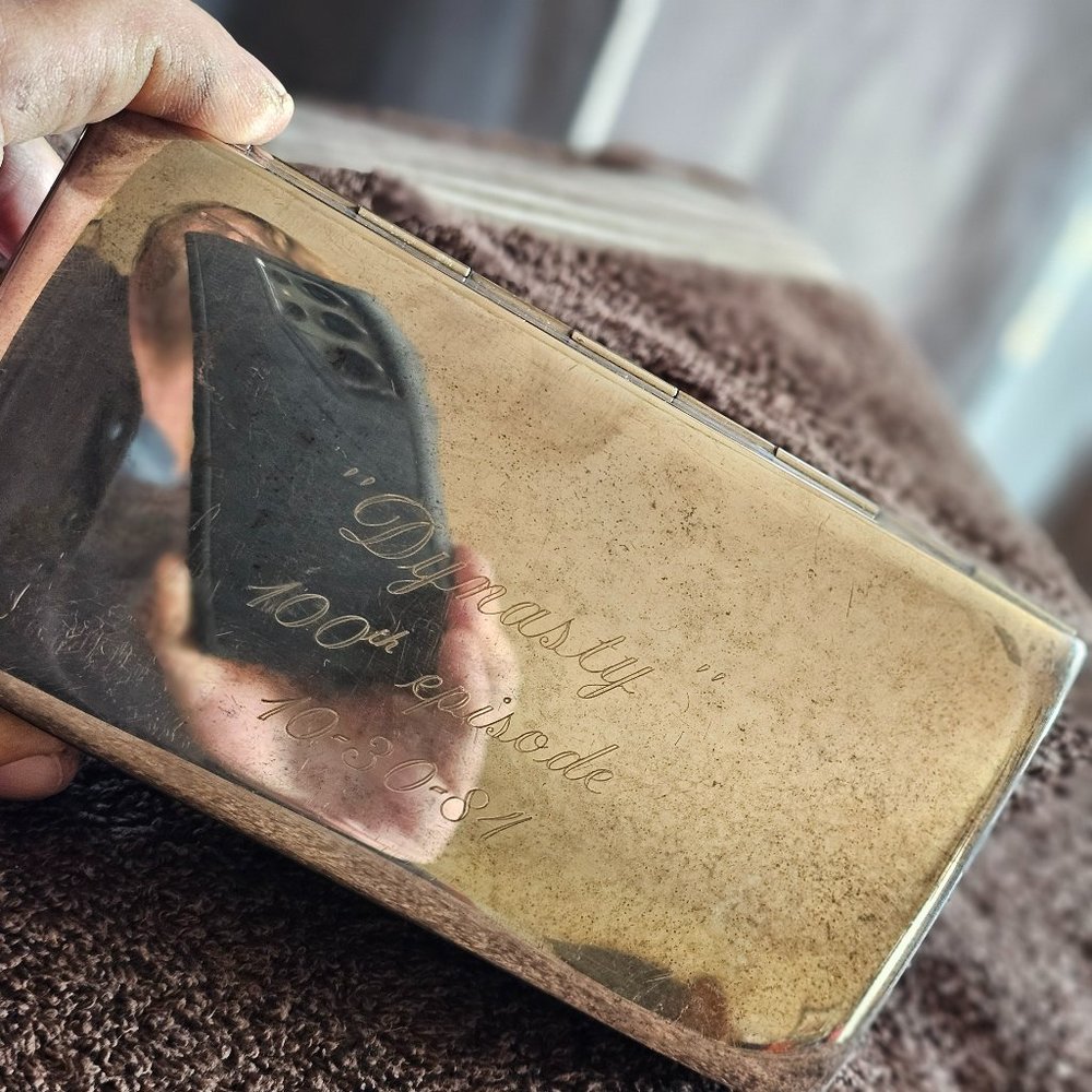 Vintage DYNASTY 100th episode silver plated collectable wood box